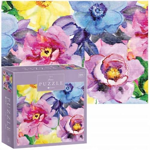 Puzzle Interdruk 500 elementów – Flowers 2 – solidne wykonanie, idealne do dekoracji 33×47 cm