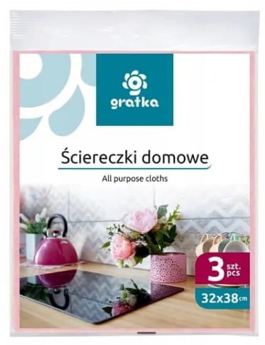 Gratka ściereczki domowe uniwersalne 32x38cm 3 szt. wiskozowe