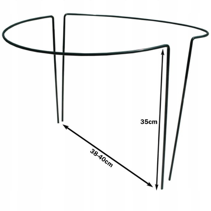 Podpora do roślin 35 cm Uchwyt Krzaka PP28 stalowa 5 mm ciemnozielona