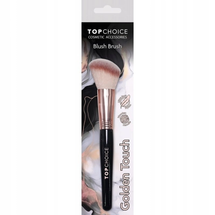 Top Choice Pędzel do różu Golden Touch Blush 17 cm syntetyczny