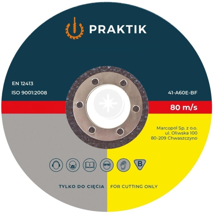 Tarcza do metalu 125x1 mm PRAKTIK Marcopol do szlifierek kątowych
