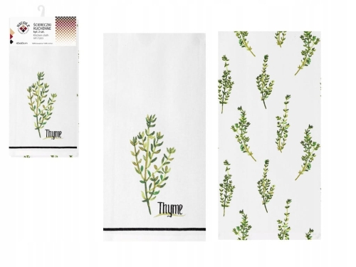 Ściereczki kuchenne 40×60 cm, 100% bawełna, paski i napisy – 2 szt.