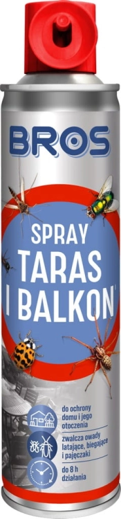 BROS Spray taras i balkon 400 ml – na owady i kleszcze, do 8h ochrony
