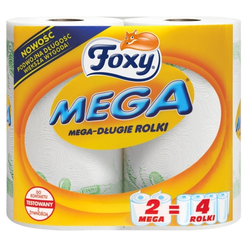 Foxy Mega ręcznik kuchenny – długie rolki, 2 szt. = 4 standardowe