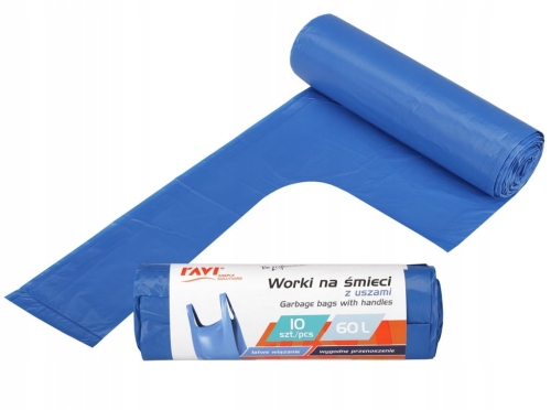 Worki na śmieci z uszami Ravi 60L 10 szt. – mocne i wygodne
