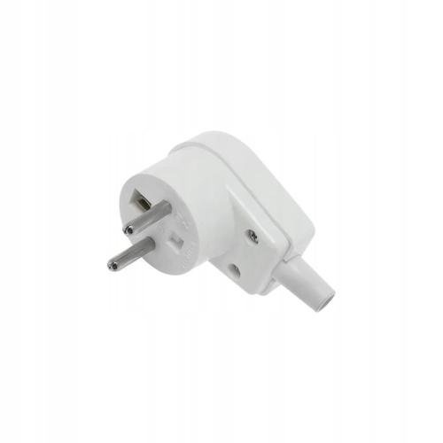 Wtyczka kątowa ELGOTECH WT-20S 16A 250V z uziemieniem – biała