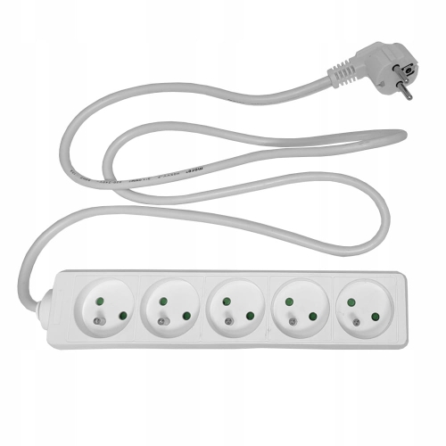 Przedłużacz Ecolight M20554 5 gniazd 1,5 m z uziemieniem – biały