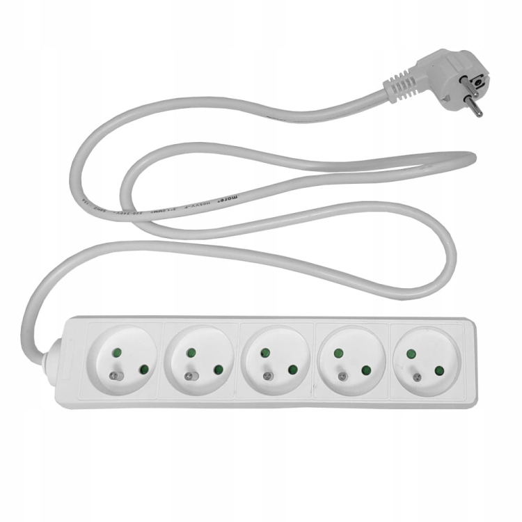 Przedłużacz Ecolight M20554 5 gniazd 1,5 m z uziemieniem – biały