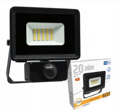 Naświetlacz LED 20W XENO2 z czujnikiem PIR IP65 4000K – lampa zewnętrzna