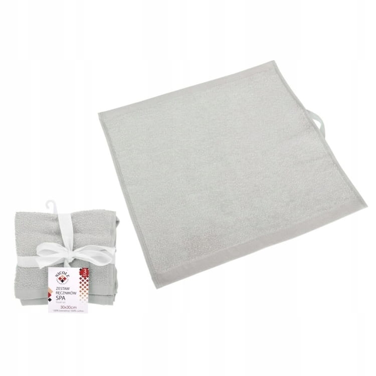 Zestaw ręczników SPA 30x30cm szałwiowy – miękkie i chłonne 3 szt.