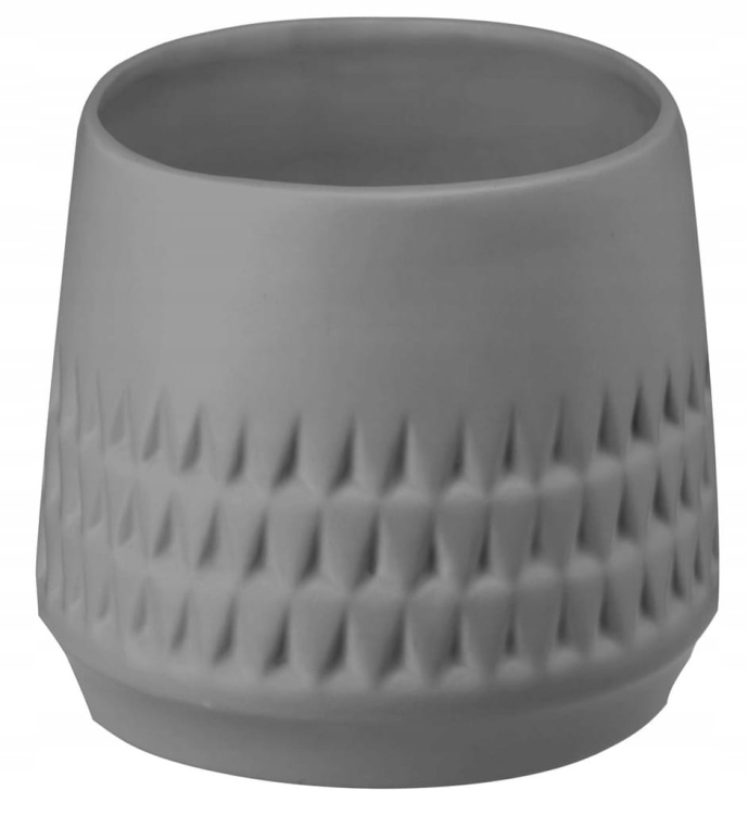 Osłonka ceramiczna IRIS szara 14 cm – elegancka dekoracja do roślin